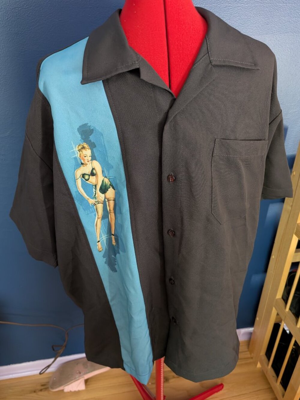 Steady Brand Bowling Shirt Pinup Girl Rockabilly Retro sz XL